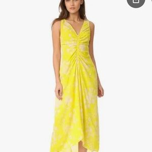 Yellow Floral Sleeveless Dress